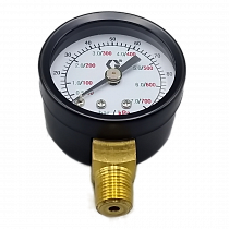 Манометр воздушный, 0 - 7 бар, 1/4" NPT [110436]